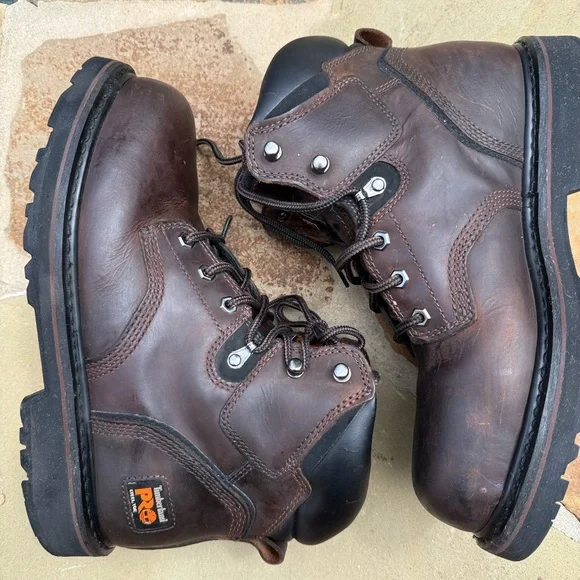 Timberland Pro Pit Boss 6” Work Boots Shoes Steel Toe 33034 Brown Size 9.5 M - Picture 7 of 15